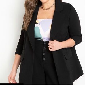 Black one button blazer
